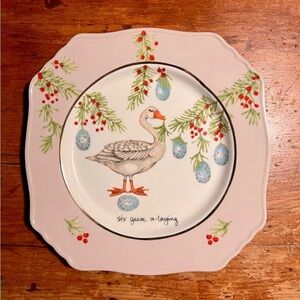 NWT 12 Days Christmas Six Geese  A-Laying Plate by Lou Rota for Anthropologie